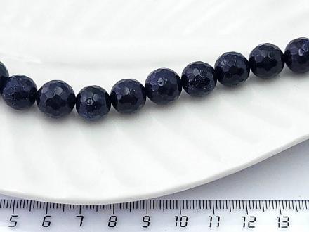 Авантюрин тем синий круглый гранен, 11мм, 11шт/нить - Рукоделкино Товары для творчества Фурнитура для украшений