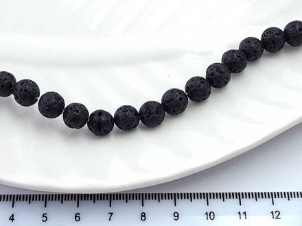 Лава черная, круглая, 8мм, 19см/нить - Рукоделкино Товары для творчества Фурнитура для украшений