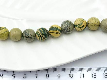 Вердит кругл, 12мм, 11шт/нить - Рукоделкино Товары для творчества Фурнитура для украшений