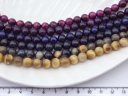 Тигровый глаз тонир. круглый (цвет в ассортим) 8мм 38,5см/нить - Рукоделкино Товары для творчества Фурнитура для украшений