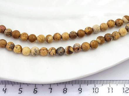 Яшма, песочная круглая, 6мм, 37,5см/нить - Рукоделкино Товары для творчества Фурнитура для украшений