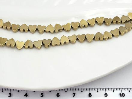 Гематит зол, сердце плоское, гор. отв-е 6*6мм, 40см/нить - Рукоделкино Товары для творчества Фурнитура для украшений