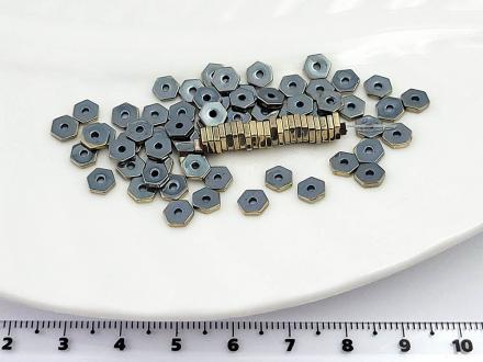 Гематит золото, рондель шест-й 6*1мм, 10см/уп - Рукоделкино Товары для творчества Фурнитура для украшений