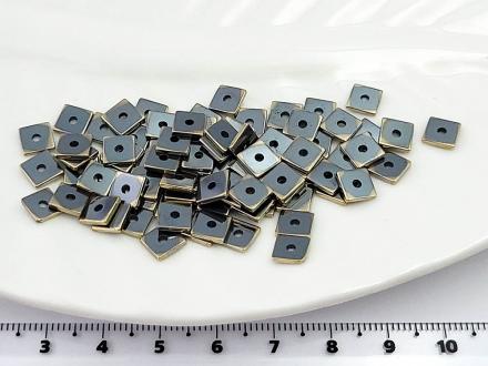 Гематит золото, рондель квадрат 6*1мм, 10см/уп - Рукоделкино Товары для творчества Фурнитура для украшений