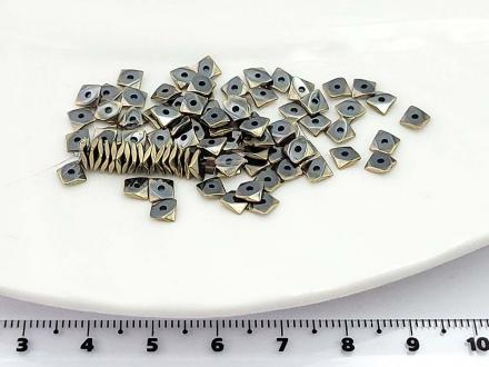 Гематит золото, рондель квадрат 4*1мм, 10см/уп - Рукоделкино Товары для творчества Фурнитура для украшений