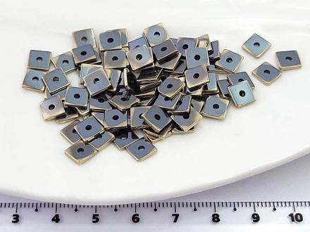 Гематит золото, рондель квадрат 6*2мм, 10см/уп - Рукоделкино Товары для творчества Фурнитура для украшений