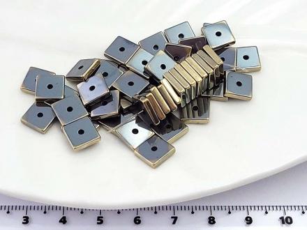 Гематит золото, рондель квадрат 8*1мм, 10см/уп - Рукоделкино Товары для творчества Фурнитура для украшений