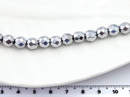 Гематит серебро, круглая гран. 8мм, 20см/нить - Рукоделкино Товары для творчества Фурнитура для украшений