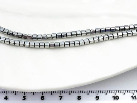 Гематит серебро, куб с выпукл грань, 3мм, 40см/нить - Рукоделкино Товары для творчества Фурнитура для украшений