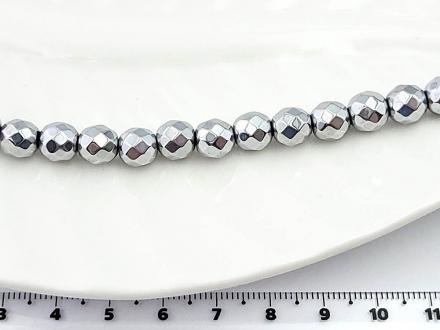 Гематит серебро круглая гран, 8мм, 39см/нить - Рукоделкино Товары для творчества Фурнитура для украшений