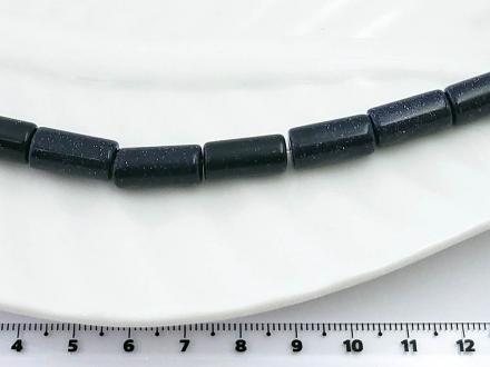 Авантюрин тем. синий, цилиндр 16*8мм, 12шт/нить - Рукоделкино Товары для творчества Фурнитура для украшений