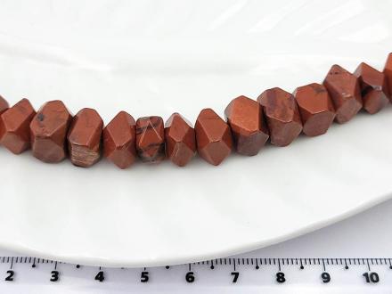 Яшма красная, галтовка гранен. 10*8мм, 27шт/нить - Рукоделкино Товары для творчества Фурнитура для украшений