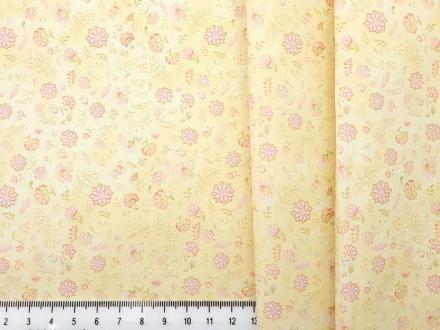 JulidoQuilt 4103-1 Эхо леса (желтый, розовые цветы) - Рукоделкино Товары для творчества Фурнитура для украшений