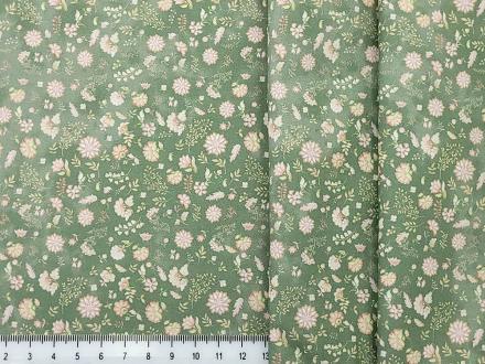 JulidoQuilt 4103-3 Эхо леса (зеленый, розовые цветы) - Рукоделкино Товары для творчества Фурнитура для украшений