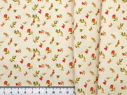 JulidoQuilt 3904-1 Сладкие зернышки (белый, красные цветы) - Рукоделкино Товары для творчества Фурнитура для украшений