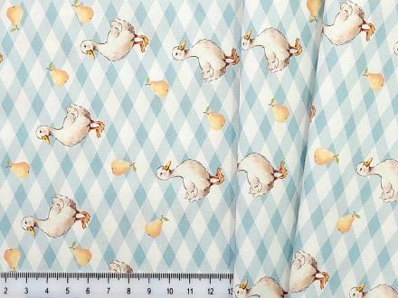 JulidoQuilt HLQ 250508-8 Теплая провинция (бело-голубая клетка, утка, груши) - Рукоделкино Товары для творчества Фурнитура для украшений