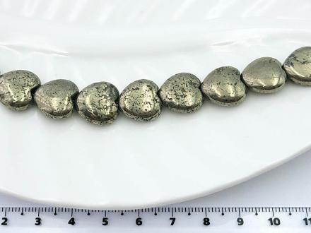 Пирит сердце 13*13*5,5мм 15шт/нить - Рукоделкино Товары для творчества Фурнитура для украшений