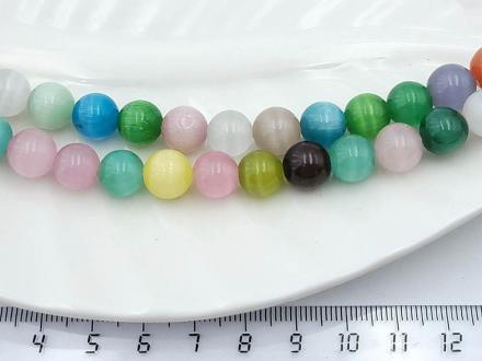 Кошачий глаз (стекло),кругл, разноцвет, 10мм 36см/нить - Рукоделкино Товары для творчества Фурнитура для украшений