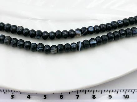 Агат черный+серый диск 6*4мм 19см/нить - Рукоделкино Товары для творчества Фурнитура для украшений