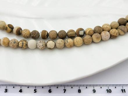 Яшма, песочная матов круглая, 6мм 37,5см/нить - Рукоделкино Товары для творчества Фурнитура для украшений