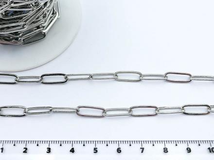 Цепь Корея серебро №814, овал 14*5*0,7. 1м. - Рукоделкино Товары для творчества Фурнитура для украшений