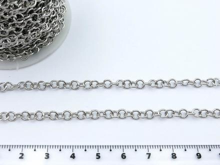 Цепь Корея серебро №830, звено кольцо 5мм. 1м. - Рукоделкино Товары для творчества Фурнитура для украшений