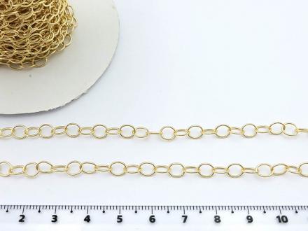 Цепь Корея золото №833, звено овал рельефный 6*4,5мм. 1м. - Рукоделкино Товары для творчества Фурнитура для украшений